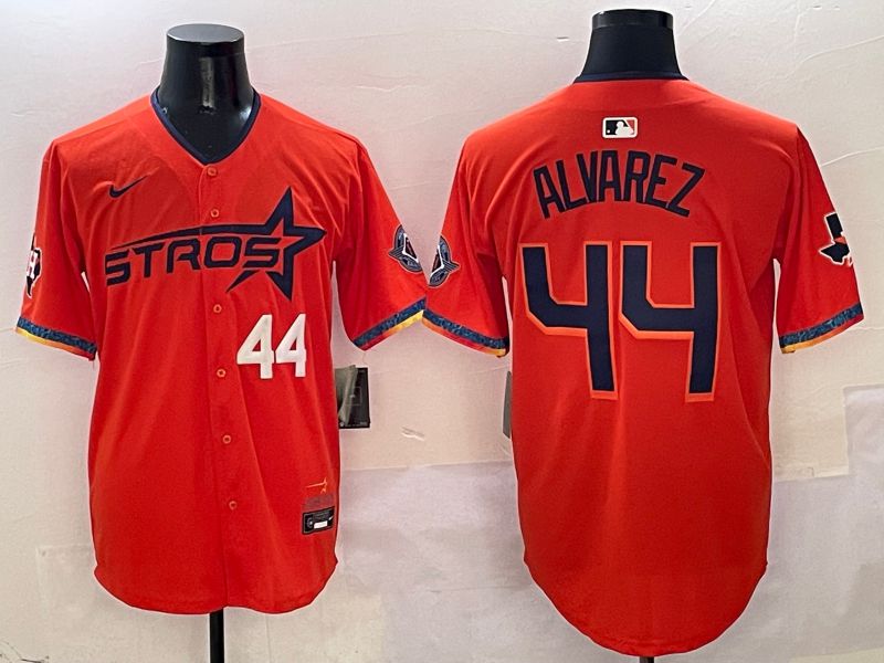 Men Houston Astros #44 Alvarez Orange Fourth generation Joint Name Nike 2025 MLB Jersey style 3